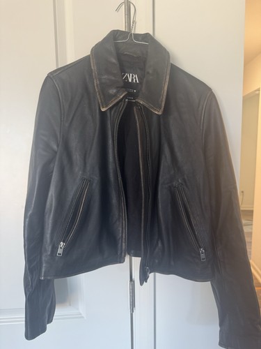 Zara leather distressed - distressed, jacket