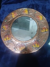 Vintage Copper Wall Mirror Art