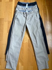 3 x Boys Next Navy/Beige Chino Trousers, Age 10 Bundle