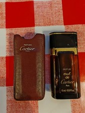 Cartier Paris MUST De CARTIER 0.5 oz 15ml Eau De Toilette LEATHER POUCH - empty