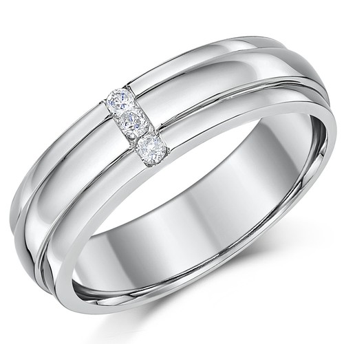 Palladium diamond wedding ring - diamond,