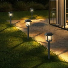 Solar Stake Lights LED Outdoor Patio Pathway Lighting Garden Lawn Waterproof UK