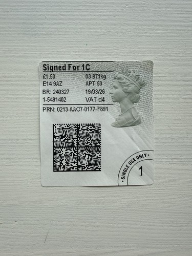 Royal mail signed - signed, 1st