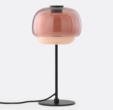 La Redoute Table Lamp Kinoko Tinted Glass Retro Nude Pink RRP £149 OPEN BOX