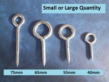Screw In Zinc Plated Eyes Hooks Eyelet- For Vine Washing Lines Hook Wall Ceiling