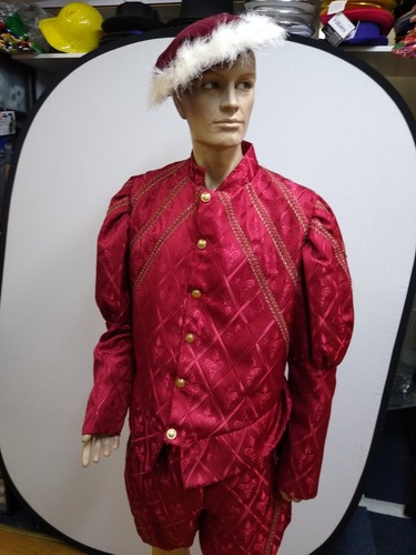 Elizabethan man costume maroon - costume,