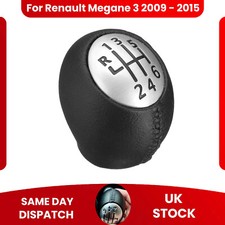 6 Speed Gearstick Gear Shift Knob PU Leather For Renault Megane 3 2009 - 2015