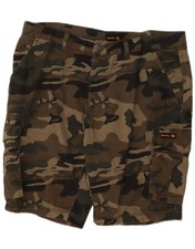 BENCH Mens Cargo Shorts XL W38  Khaki Camouflage Cotton FQ12