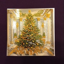 6 Handmade Christmas cards various design with embellished gems designs.