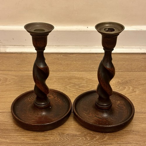 Pair antique oak wooden - pair,