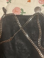 Ladies black shoulder/tote bag, very roomy, zip fastening, similar to Falabella