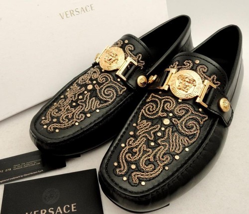 Versace medusa black - black, leather