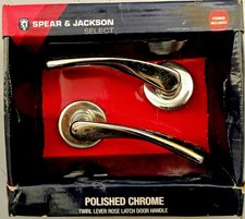 NEW- 'Spear & Jackson'  Polished Chrome Twirl Lever Rose-Lever Door Handles