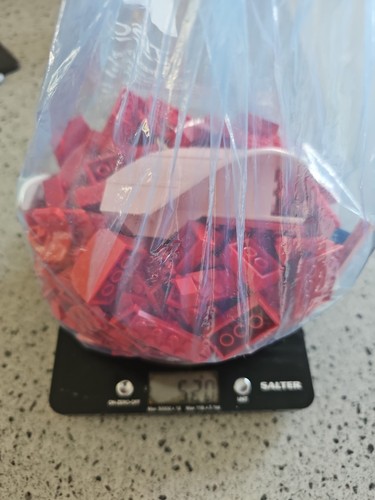 Red lego bricks - red,