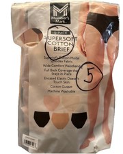 NEW Member's Mark Women's 5-Pack Super-Soft Cotton Brief Panties Size Large