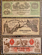 Lot of 3 Confederate States of