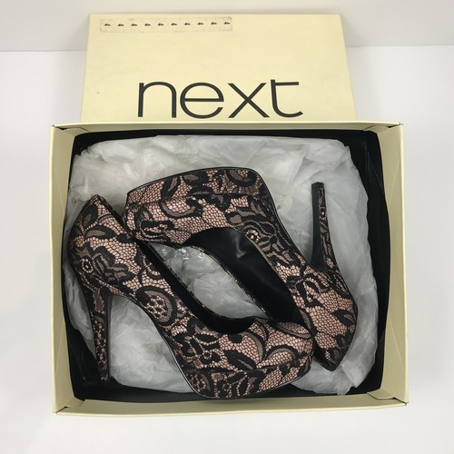 Black nude lace high - black/nude, heel