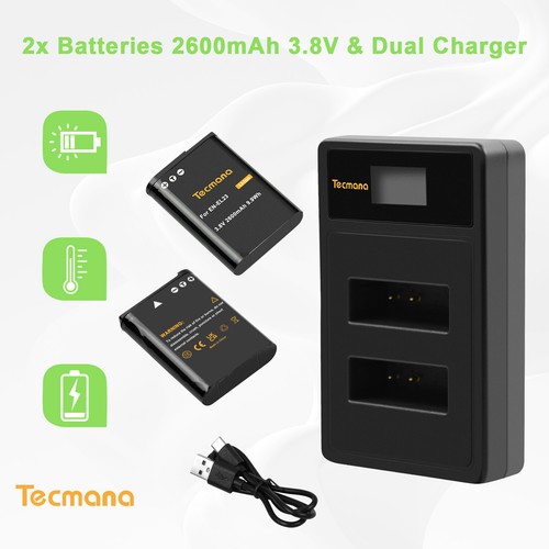 2pcs 2600mah el23 - 2pcs, en-el23