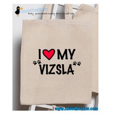 "I Love My Vizsla" 100% Premium Cotton Tote Gift Shoppers Bag