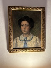French Antique Oil Portrait