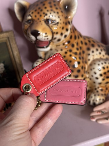 Coach pink red luggage tags - coach,