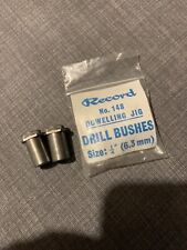 Two Record Drill Bushes for  No 148 Dowelling Jig, Size 1/4" (6.3mm) Plugs