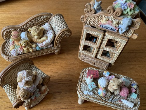 Set wicker bears - bears, figurines
