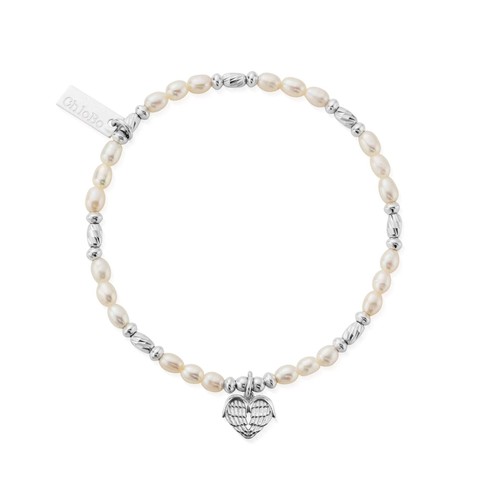 Chlobo silver and pearl - silver, heart