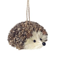 Heaven Sends Rustic Wooden Hedgehog with Glitter Hanging Christmas Decoration