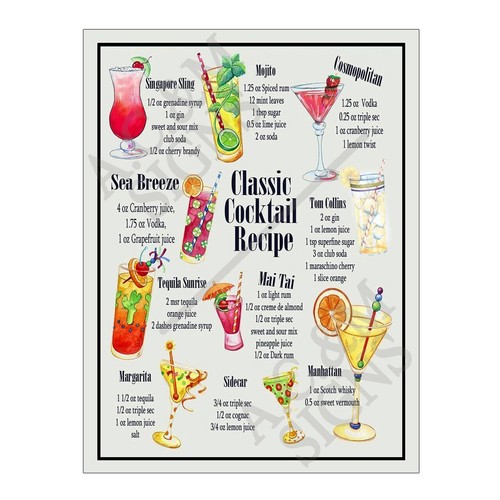 Metal tin sign - metal, cocktail
