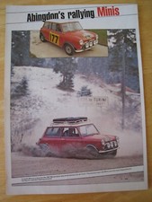 ABINGDON'S RALLYING MINIS 1967 MONTE CARLO RALLY COL DE TURINI ADVERT A4 FILE 37