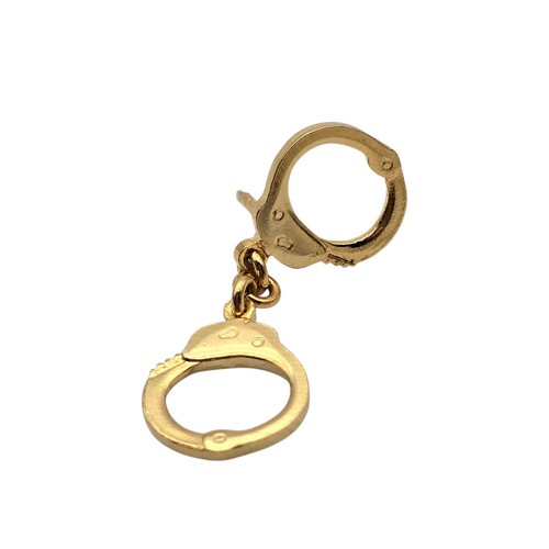 Police hand cuff gold - police,