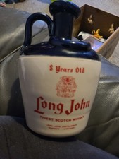 Vintage Long John Whisky Bottle 8 Years Old Decanter Jug Rare Scotch