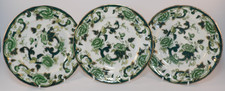 3 Masons Ironstone Mandalay Chartreuse 7"  Side Tea Sandwich Plates Lot F VGC