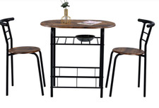 3Pcs Dining Table and Chairs Set for Kitchen Dining Room Breakfast Furniture Set