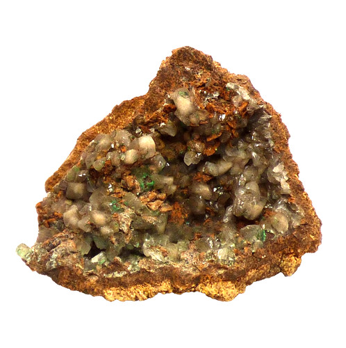 Malachite included calcite - malachite,