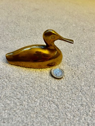 Cute brass duck ornament - ornament,