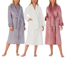 Carole Hochman Womens Plush Robe Dressing Gown Ivory, Grey Lilac, Rose pink