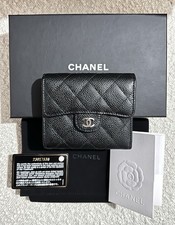 Chanel Classic Small Flap Wallet Grained Calfskin Caviar - Receipt - Boxed