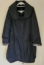 Box2 Black Padded " Fur" Lined Flattering " Tulip" Shaped Coat Size 18