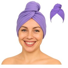 Hair Towel Wrap,T-Shirt jersey fabric, Quick Dry, Anti frizz, Adjustable Cotton 