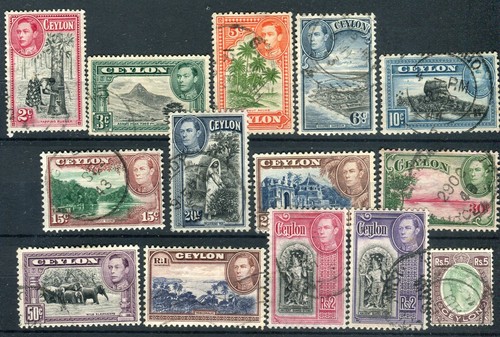Ceylon kgvi 1938 - 1938-49, set