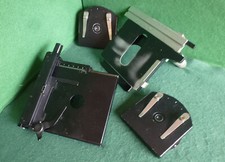 MICROSCOPE STAGES: x2 MECHANICAL & 2 STANDARD--for parts/repair only   (ref 714)
