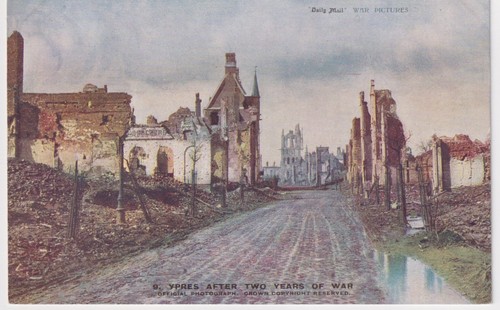 Ww1 daily mail postcard ypres - ww1,