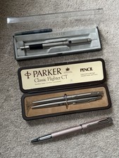 Job Lot Vintage Parker Fountain Pen Ballpoint Pen Set / Parker 25 