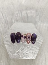 Stunning Plum Cateye Press-On Nails, Perfect For Autumn 🍂 Any Shape/length 🥰