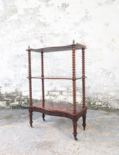 Victorian Mahogany Étagère Whatnot Stand Shelves Bobbin Brass Antique DELIVERY