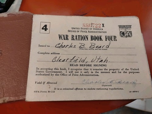 Vintage ww2 war ration - vintage, book
