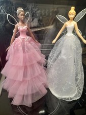 2 Stunning Black/Pink & White/Snowflake  Gisela Graham Fairy Xmas Tree Toppers