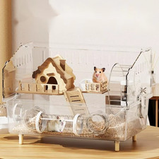 Easy Clean Transparent Hamster Cage Large Luxury Villa Habitat with Full Set 